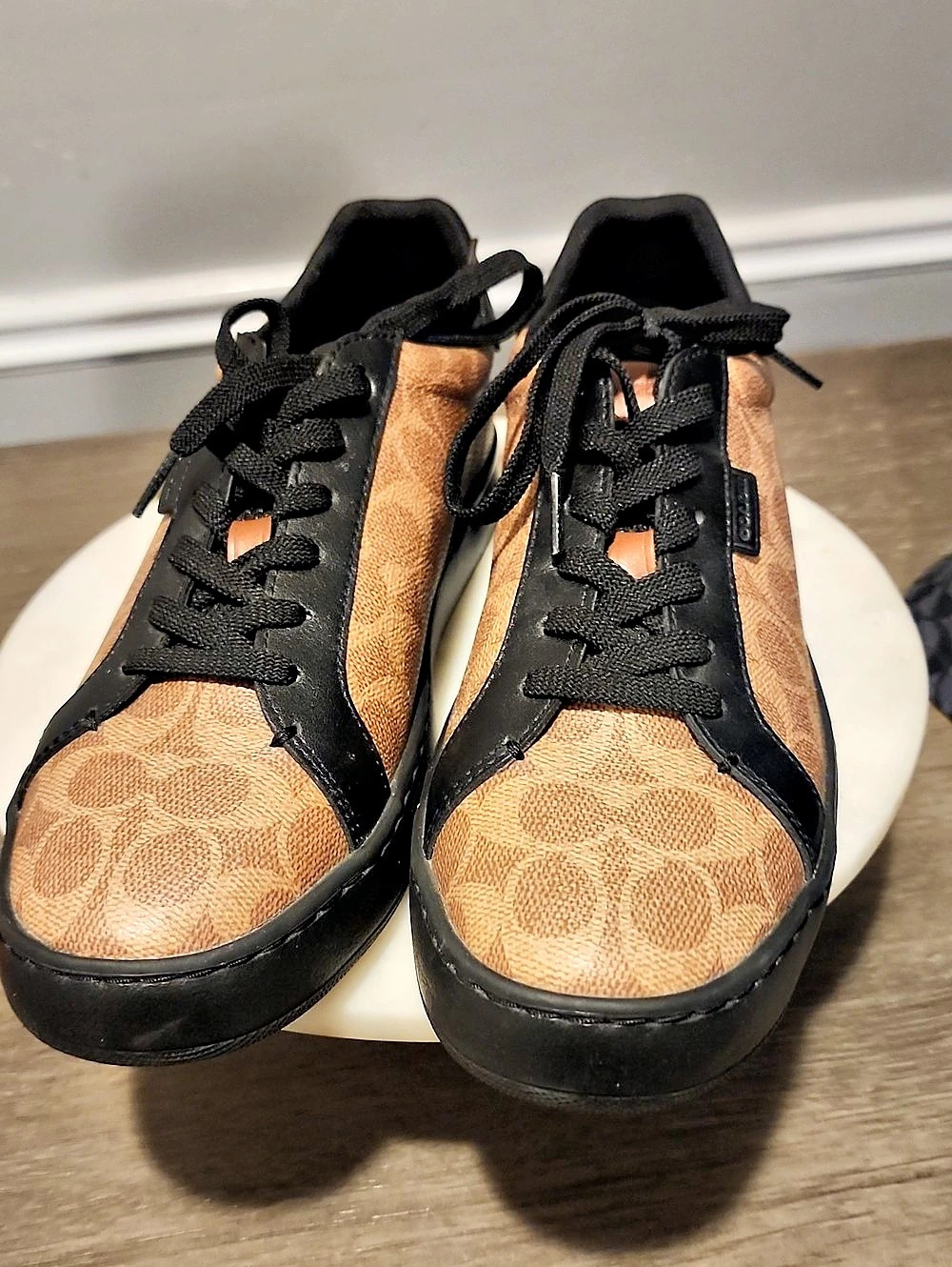 Coach Bradley Leather Low Top Leather Sneakers Brown & Black US 9.5
